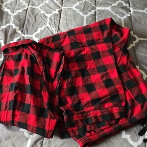 Red and Black Plaid Pajama Set